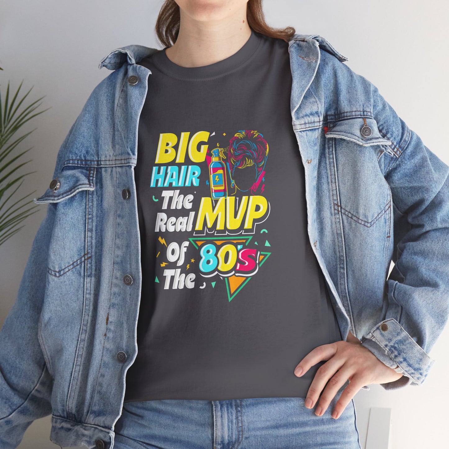 Retro 80s Tee with Big Hair Design, Vintage Style Shirt, Unisex Cotton T-Shirt, Fun Gifting for Nostalgia Lovers, Casual Fashion Top