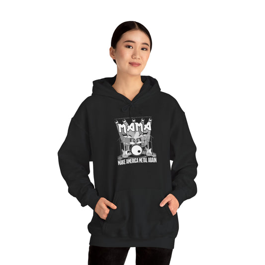 Mama Make American Metal Again Hooded Sweatshirt, Unisex Sweatshirt for Music Lovers, Gift for Mom, Cozy Casual Wear, Rock Music Apparel