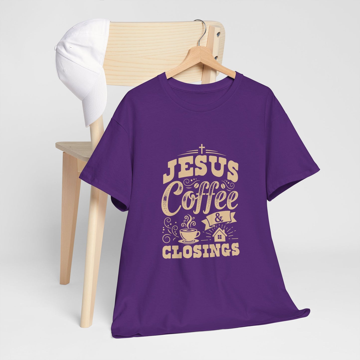 Jesus Coffee Closings Unisex Heavy Cotton Tee | Perfect for Faith, Coffee Lovers, Church Events, Casual Wear, Gifts