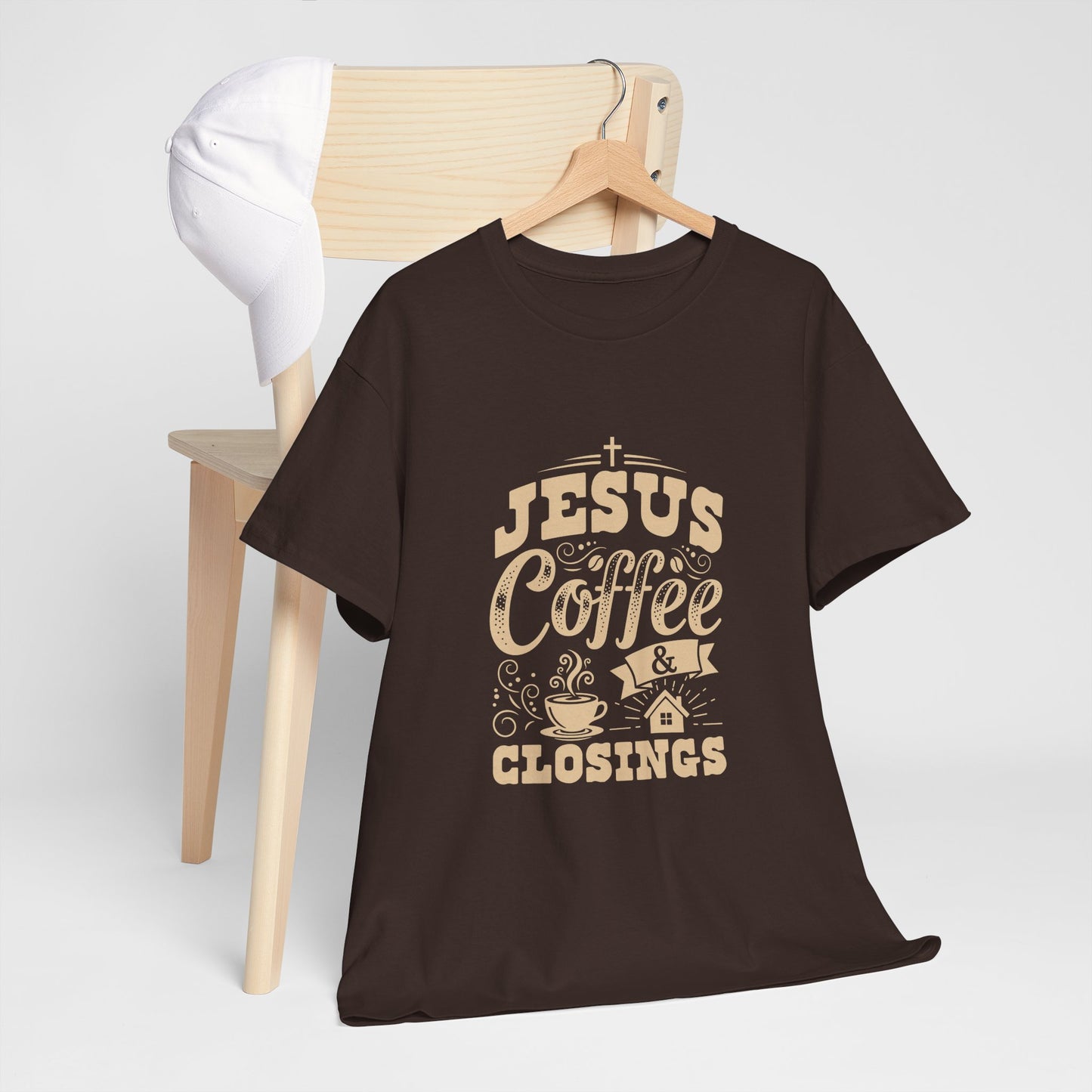 Jesus Coffee Closings Unisex Heavy Cotton Tee | Perfect for Faith, Coffee Lovers, Church Events, Casual Wear, Gifts