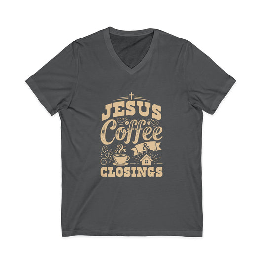 Jesus Coffee & Closings Tee for Faith & Coffee Lovers