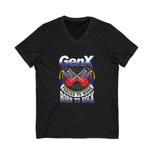 Gen X Rocker V-Neck Tee - Born to Rock
