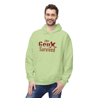 Gen X Survivor Hoodie | Comfort Fleece Pullover for Nostalgic Generations, Unisex Casual Wear, Perfect Gift for Birthdays