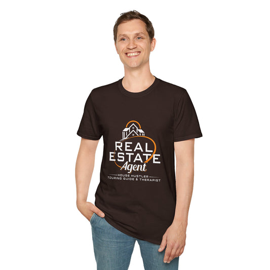 Real Estate Agent Softstyle T-Shirt | Perfect Gift for Realtors, Housewarming, Business Wear, Real Estate Theme, Professional Attire