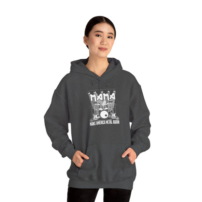 Mama Make American Metal Again Hooded Sweatshirt, Unisex Sweatshirt for Music Lovers, Gift for Mom, Cozy Casual Wear, Rock Music Apparel