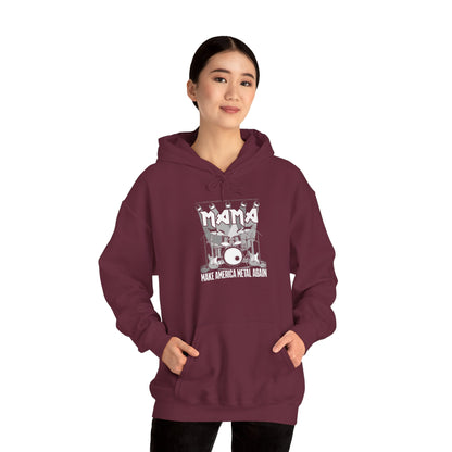 Mama Make American Metal Again Hooded Sweatshirt, Unisex Sweatshirt for Music Lovers, Gift for Mom, Cozy Casual Wear, Rock Music Apparel
