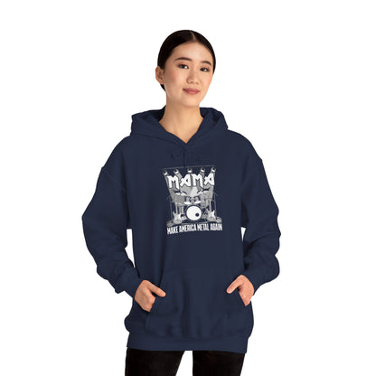 Mama Make American Metal Again Hooded Sweatshirt, Unisex Sweatshirt for Music Lovers, Gift for Mom, Cozy Casual Wear, Rock Music Apparel