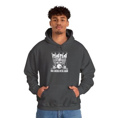 Mama Make American Metal Again Hooded Sweatshirt, Unisex Sweatshirt for Music Lovers, Gift for Mom, Cozy Casual Wear, Rock Music Apparel